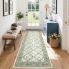 Garvee 8×10 Area Rugs Washable Rugs for Living Room Modern Solid Minimalist Border Rug Soft Bedroom Rug Non Slip Floor Cover Stain Resistant Throw Carpet for Dining Room Apartment Nursery，Black/Grey(Floral – Green)