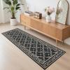 Garvee 8×10 Area Rugs Washable Rugs for Living Room Modern Solid Minimalist Border Rug Soft Bedroom Rug Non Slip Floor Cover Stain Resistant Throw Carpet for Dining Room Apartment Nursery，Black/Grey(Floral – Black)