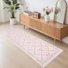 Garvee 8×10 Area Rugs Washable Rugs for Living Room Modern Solid Minimalist Border Rug Soft Bedroom Rug Non Slip Floor Cover Stain Resistant Throw Carpet for Dining Room Apartment Nursery，Black/Grey(Floral – Pink)