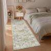 Garvee 8×10 Rug Washable Vintage Boho Large Rugs for Living Room Non Slip Kids Playroom Floor Mat Non Shedding Soft Bedroom Rug Low Pile Soft Thin Foldable Indoor Rugs for Classroom Dining, Beige(Brown/Yellow)