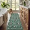 Garvee 8×10 Rug Washable Vintage Boho Large Rugs for Living Room Non Slip Kids Playroom Floor Mat Non Shedding Soft Bedroom Rug Low Pile Soft Thin Foldable Indoor Rugs for Classroom Dining, Beige(Boho Floral | Green)