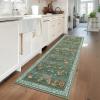 Garvee 8×10 Rug Washable Vintage Boho Large Rugs for Living Room Non Slip Kids Playroom Floor Mat Non Shedding Soft Bedroom Rug Low Pile Soft Thin Foldable Indoor Rugs for Classroom Dining, Beige(Butterfly | Green)