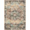 Garvee 8×10 Rug Washable Vintage Boho Large Rugs for Living Room Non Slip Kids Playroom Floor Mat Non Shedding Soft Bedroom Rug Low Pile Soft Thin Foldable Indoor Rugs for Classroom Dining, Beige(Green Brown)