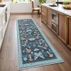 Garvee 8×10 Rug Washable Vintage Boho Large Rugs for Living Room Non Slip Kids Playroom Floor Mat Non Shedding Soft Bedroom Rug Low Pile Soft Thin Foldable Indoor Rugs for Classroom Dining, Beige(Butterfly | Blue)
