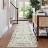 Garvee 8×10 Rug Washable Vintage Boho Large Rugs for Living Room Non Slip Kids Playroom Floor Mat Non Shedding Soft Bedroom Rug Low Pile Soft Thin Foldable Indoor Rugs for Classroom Dining, Beige(Beige)