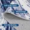 Garvee 9×12 Area Rug Washable Rugs for Living Room Modern Abstract Rug Modern Abstract Area Rugs Stain Resistant Throw Carpet Non-Slip Soft Floor Mat for Nursery Home Office Dining Room，Blue(Blue-wave)