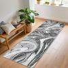 Garvee 9×12 Area Rug Washable Rugs for Living Room Modern Abstract Rug Modern Abstract Area Rugs Stain Resistant Throw Carpet Non-Slip Soft Floor Mat for Nursery Home Office Dining Room，Blue(Grey-wave)