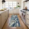 Garvee 9×12 Area Rug Washable Rugs for Living Room Modern Abstract Rug Modern Abstract Area Rugs Stain Resistant Throw Carpet Non-Slip Soft Floor Mat for Nursery Home Office Dining Room，Blue(Green-wave)
