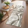 Garvee 9×12 Area Rug Washable Rugs for Living Room Modern Abstract Rug Modern Abstract Area Rugs Stain Resistant Throw Carpet Non-Slip Soft Floor Mat for Nursery Home Office Dining Room，Blue(Taupe-wave)