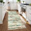 Garvee 9×12 Area Rug Washable Rugs for Living Room Modern Abstract Rug Modern Abstract Area Rugs Stain Resistant Throw Carpet Non-Slip Soft Floor Mat for Nursery Home Office Dining Room，Blue(Green/Multi-striped)