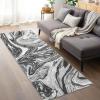 Garvee 9×12 Area Rug Washable Rugs for Living Room Modern Abstract Rug Modern Abstract Area Rugs Stain Resistant Throw Carpet Non-Slip Soft Floor Mat for Nursery Home Office Dining Room，Blue(Grey-wave)