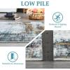 Garvee 9×12 Area Rug Washable Rugs for Living Room Modern Abstract Rug Modern Abstract Area Rugs Stain Resistant Throw Carpet Non-Slip Soft Floor Mat for Nursery Home Office Dining Room，Blue(Blue/Green-abstract1)