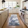 Garvee 9×12 Area Rug Washable Rugs for Living Room Modern Abstract Rug Modern Abstract Area Rugs Stain Resistant Throw Carpet Non-Slip Soft Floor Mat for Nursery Home Office Dining Room，Blue(Indigo-abstract1)