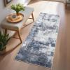 Garvee 9×12 Area Rug Washable Rugs for Living Room Modern Abstract Rug Modern Abstract Area Rugs Stain Resistant Throw Carpet Non-Slip Soft Floor Mat for Nursery Home Office Dining Room，Blue(Indigo-abstract1)