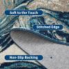 Garvee 9×12 Area Rug Washable Rugs for Living Room Modern Abstract Rug Modern Abstract Area Rugs Stain Resistant Throw Carpet Non-Slip Soft Floor Mat for Nursery Home Office Dining Room，Blue(Green-wave)