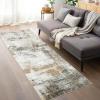 Garvee 9×12 Area Rug Washable Rugs for Living Room Modern Abstract Rug Modern Abstract Area Rugs Stain Resistant Throw Carpet Non-Slip Soft Floor Mat for Nursery Home Office Dining Room，Blue(Taupe-abstract1)