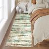 Garvee 9×12 Area Rug Washable Rugs for Living Room Modern Abstract Rug Modern Abstract Area Rugs Stain Resistant Throw Carpet Non-Slip Soft Floor Mat for Nursery Home Office Dining Room，Blue(Green/Multi-striped)