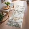 Garvee 9×12 Area Rug Washable Rugs for Living Room Modern Abstract Rug Modern Abstract Area Rugs Stain Resistant Throw Carpet Non-Slip Soft Floor Mat for Nursery Home Office Dining Room，Blue(Taupe-abstract1)