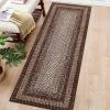 Garvee 9×12 Living Room Rug Braided Print Large Washable Braided Rug Non Slip Accent Braided Print Indoor Rustic Area Rug Border Carpet for Bedroom Home Decor (Grey)(Brown)