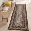 Garvee 9×12 Living Room Rug Braided Print Large Washable Braided Rug Non Slip Accent Braided Print Indoor Rustic Area Rug Border Carpet for Bedroom Home Decor (Grey)(Brown)