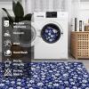 Garvee 9×12 Washable Rugs Low Pile Living Room Rug Boho Accent Rug Soft Bedroom Floor Carpet Modern Woven Print Rugs (Not Braid) Non Shedding Thin Foldable Floor Mats for Nursery Classroom, Green(Floral | Navy)