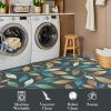 Garvee 9×12 Washable Rugs Low Pile Living Room Rug Boho Accent Rug Soft Bedroom Floor Carpet Modern Woven Print Rugs (Not Braid) Non Shedding Thin Foldable Floor Mats for Nursery Classroom, Green(Leaf | Gray & Green)