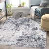 Garvee 9×12 Washable Rugs Low Pile Living Room Rug Boho Accent Rug Soft Bedroom Floor Carpet Modern Woven Print Rugs (Not Braid) Non Shedding Thin Foldable Floor Mats for Nursery Classroom, Green(Grey)