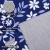 Garvee 9×12 Washable Rugs Low Pile Living Room Rug Boho Accent Rug Soft Bedroom Floor Carpet Modern Woven Print Rugs (Not Braid) Non Shedding Thin Foldable Floor Mats for Nursery Classroom, Green(Floral | Navy)