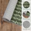 Garvee 9×12 Washable Rugs Low Pile Living Room Rug Boho Accent Rug Soft Bedroom Floor Carpet Modern Woven Print Rugs (Not Braid) Non Shedding Thin Foldable Floor Mats for Nursery Classroom, Green(Knit Print | Green)