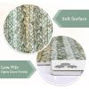 Garvee 9×12 Washable Rugs Low Pile Living Room Rug Boho Accent Rug Soft Bedroom Floor Carpet Modern Woven Print Rugs (Not Braid) Non Shedding Thin Foldable Floor Mats for Nursery Classroom, Green(Braided | Green)