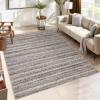 Garvee 9×12 Washable Rugs Low Pile Living Room Rug Boho Accent Rug Soft Bedroom Floor Carpet Modern Woven Print Rugs (Not Braid) Non Shedding Thin Foldable Floor Mats for Nursery Classroom, Green(Braided | Gray Camel)