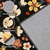Garvee 9×12 Washable Rugs Low Pile Living Room Rug Boho Accent Rug Soft Bedroom Floor Carpet Modern Woven Print Rugs (Not Braid) Non Shedding Thin Foldable Floor Mats for Nursery Classroom, Green(Floral | Black)