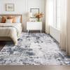 Garvee 9×12 Washable Rugs Low Pile Living Room Rug Boho Accent Rug Soft Bedroom Floor Carpet Modern Woven Print Rugs (Not Braid) Non Shedding Thin Foldable Floor Mats for Nursery Classroom, Green(Grey)