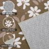 Garvee 9×12 Washable Rugs Low Pile Living Room Rug Boho Accent Rug Soft Bedroom Floor Carpet Modern Woven Print Rugs (Not Braid) Non Shedding Thin Foldable Floor Mats for Nursery Classroom, Green(Floral | Brown)