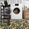 Garvee 9×12 Washable Rugs Low Pile Living Room Rug Boho Accent Rug Soft Bedroom Floor Carpet Modern Woven Print Rugs (Not Braid) Non Shedding Thin Foldable Floor Mats for Nursery Classroom, Green(Floral | Green)