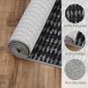 Garvee 9×12 Washable Rugs Low Pile Living Room Rug Boho Accent Rug Soft Bedroom Floor Carpet Modern Woven Print Rugs (Not Braid) Non Shedding Thin Foldable Floor Mats for Nursery Classroom, Green(Knit Print | Black)