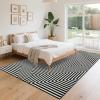 Garvee Area Rug 10×13 Washable Boho Large Rug Non Shedding Bedroom Rug Modern Abstract Black White Rugs Ultra-Thin Soft Living Room Carpet Non Slip Modern Rugs for Playroom Dining Room, Black