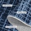 Garvee Area Rug 5×7 Machine Washable Rugs Non Slip Low Pile Abstract Print Modern Carpet Stain Resistant Non Shedding Accent Rugs for Living Room Bedroom Dining Room, Red(Modern|blue)