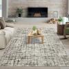 Garvee Area Rug 5×7 Machine Washable Rugs Non Slip Low Pile Abstract Print Modern Carpet Stain Resistant Non Shedding Accent Rugs for Living Room Bedroom Dining Room, Red(Plaid|camel)