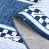Garvee Area Rug 5×7, No Slip Washable, Modern Checkered Pattern Area Rug, Low-Pile Design Rug, Under Bed Carpet, for Living Room Bedroom Dining Room, Grey(Blue)