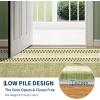Garvee Area Rug 5×7, No Slip Washable, Modern Checkered Pattern Area Rug, Low-Pile Design Rug, Under Bed Carpet, for Living Room Bedroom Dining Room, Grey(Green)