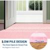 Garvee Area Rug 5×7, No Slip Washable, Modern Checkered Pattern Area Rug, Low-Pile Design Rug, Under Bed Carpet, for Living Room Bedroom Dining Room, Grey(Pink)