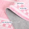 Garvee Area Rug 5×7, No Slip Washable, Modern Checkered Pattern Area Rug, Low-Pile Design Rug, Under Bed Carpet, for Living Room Bedroom Dining Room, Grey(Pink)