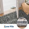 Garvee Area Rug 8×10 for Living Room, Washable Non Slip Low Pile Rugs, Floral Soft Carpet for Living Room, Bedroom, Dining Room, Pink(Black)
