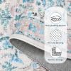 Garvee Area Rug 8×10 for Living Room, Washable Non Slip Low Pile Rugs, Floral Soft Carpet for Living Room, Bedroom, Dining Room, Pink(Blue)