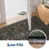 Garvee Area Rug 8×10 for Living Room, Washable Non Slip Low Pile Rugs, Floral Soft Carpet for Living Room, Bedroom, Dining Room, Pink(Green)