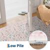 Garvee Area Rug 8×10 for Living Room, Washable Non Slip Low Pile Rugs, Floral Soft Carpet for Living Room, Bedroom, Dining Room, Pink(Pink)