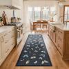 Garvee Area Rug 9×12, No Slip Washable, Modern Butterfly Pattern Area Rug, Low-Pile Design Rug, Under Bed Carpet, for Living Room Bedroom Dining Room, Black(Black)