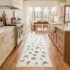 Garvee Area Rug 9×12, No Slip Washable, Modern Butterfly Pattern Area Rug, Low-Pile Design Rug, Under Bed Carpet, for Living Room Bedroom Dining Room, Black(Khaki)