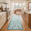 Garvee Area Rug 9×12, No Slip Washable, Modern Butterfly Pattern Area Rug, Low-Pile Design Rug, Under Bed Carpet, for Living Room Bedroom Dining Room, Black(Light Green)